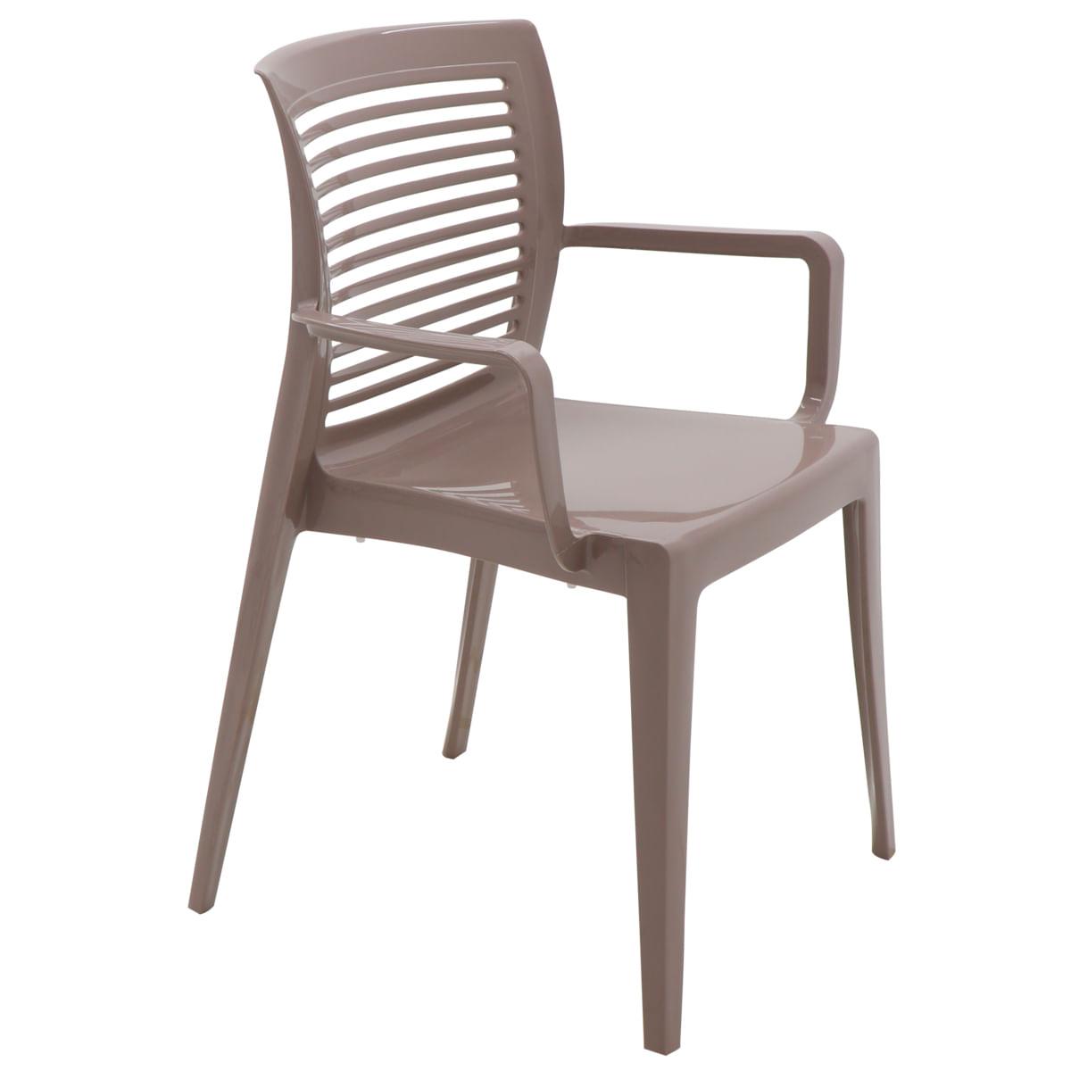 Cadeira Tramontina Victória Camurça em Polipropileno Encosto Horizontal com Braços