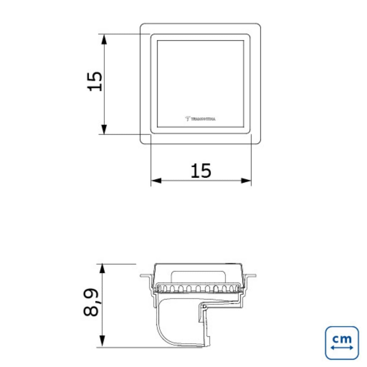 Ralo Neo Square Tramontina em Aço Inox 15 x 15 cm