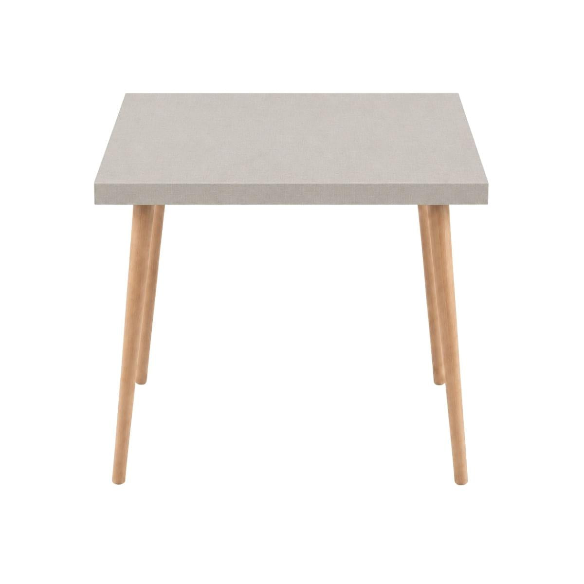 Mesa Safira Quadrada 70 cm com Tampo em MDF Camurça e Pés de Madeira Natural