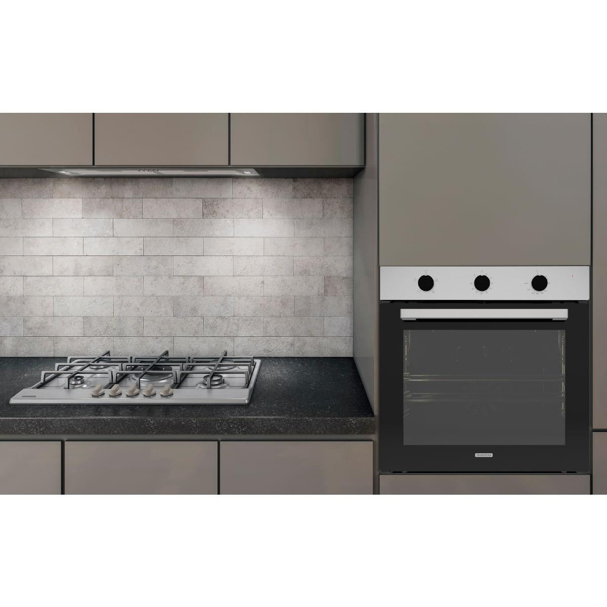 Forno Elétrico de Embutir Tramontina Inox Easy 60 F4 em Aço Inox 4 Funções 74 Litros 220 V