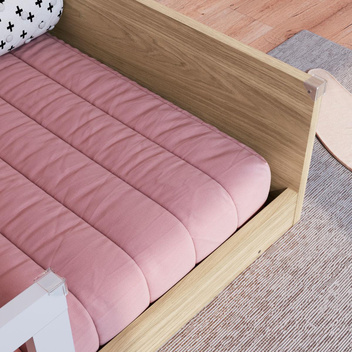 Cama Infantil Montessoriana Solteiro Affetto Aveiro com Branco Completa Móveis