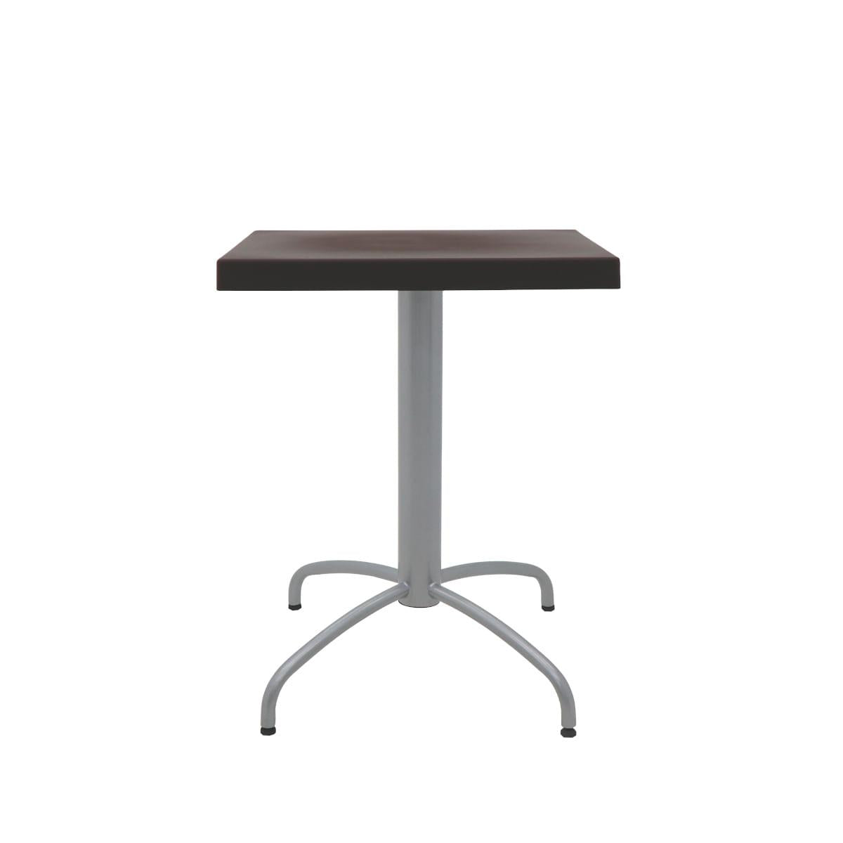 Mesa Quadrada Tramontina Gama 76x59 cm Marrom em Polipropileno e Aço Carbono