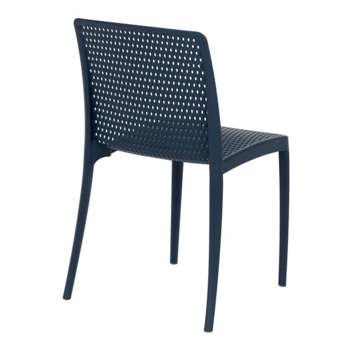 Cadeira Dots Azul Navy Empilhável em Polipropileno