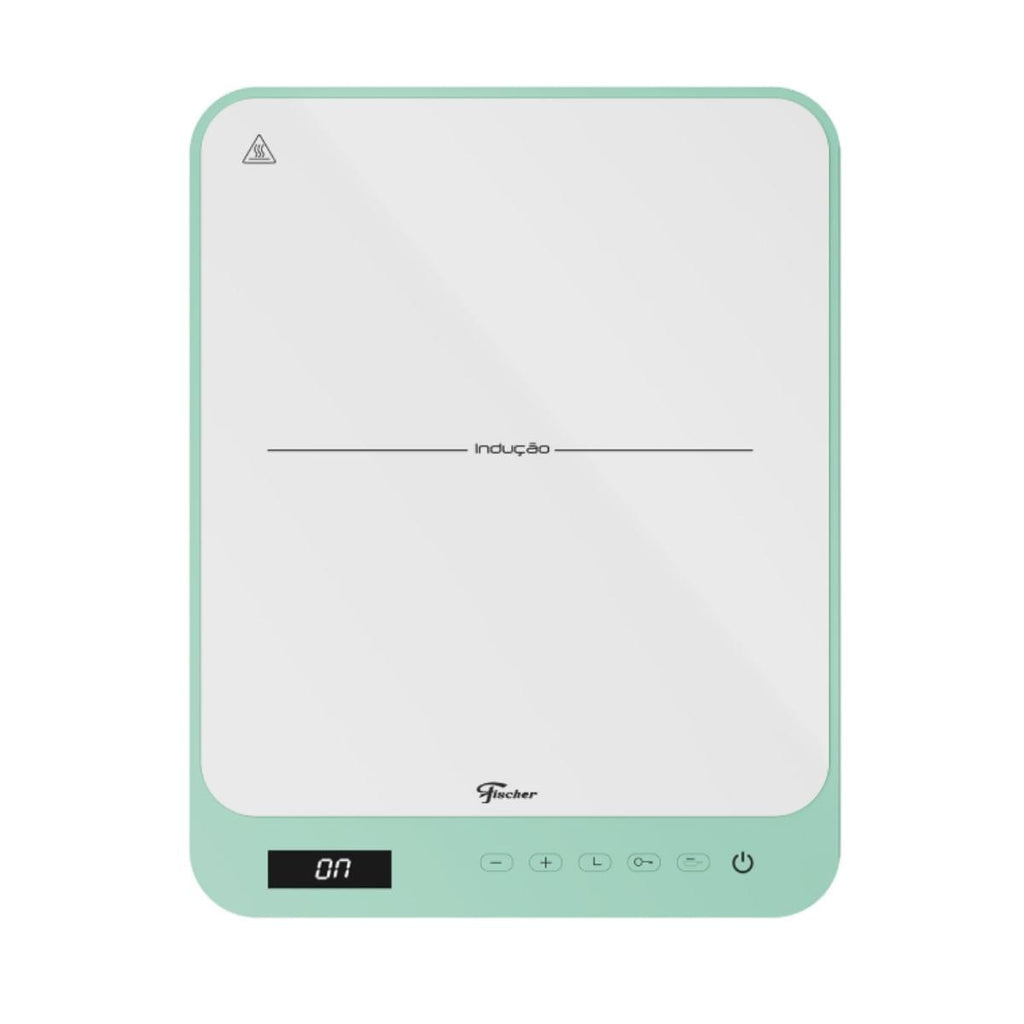 Cooktop de Indução Portátil Fischer 1 Boca Bivolt Touch Screen Verde Pistache