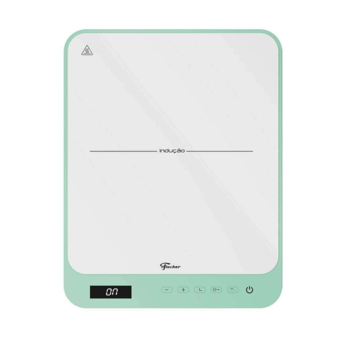 Cooktop de Indução Portátil Fischer 1 Boca Bivolt Touch Screen Verde Pistache