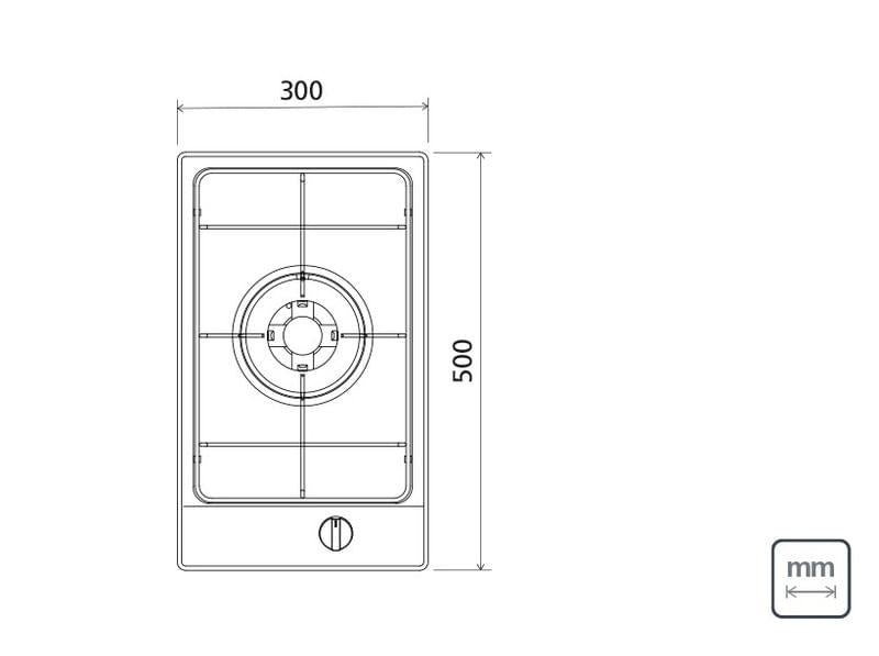 Cooktop Tramontina 1Q Gás Inox Dominó 1GX Tri 30 94700111