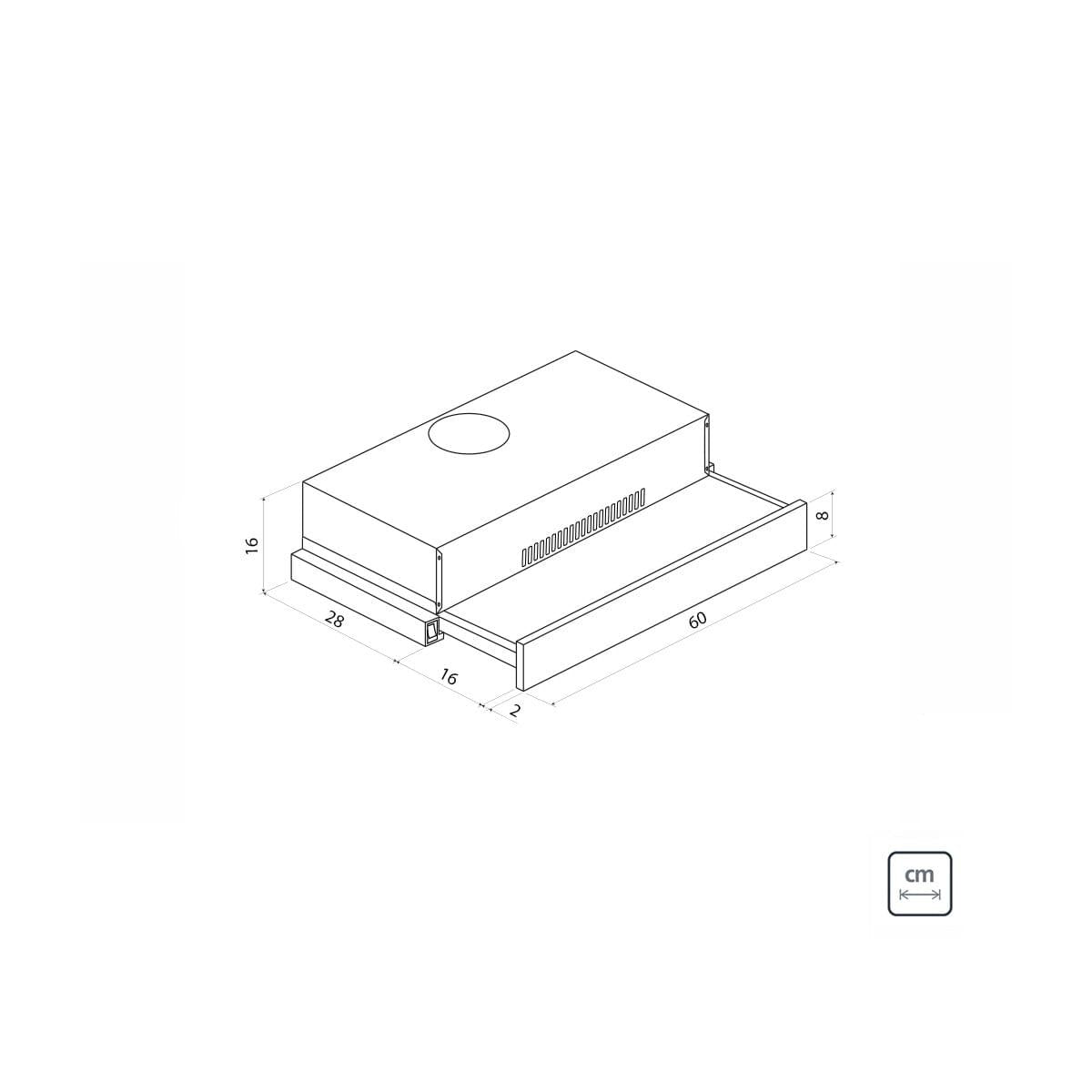Depurador de Parede Retrátil Tramontina Slide em Aço Inox 60 cm