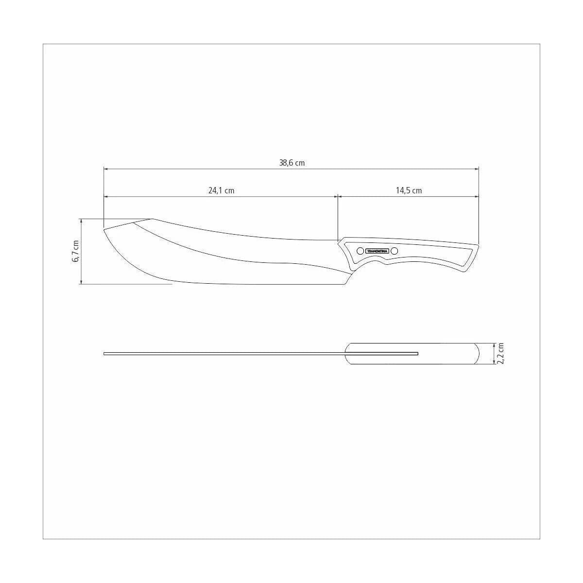 Faca para Carne Tramontina Churrasco Black Aço Inox Escurecido e Cabo de Madeira 10"