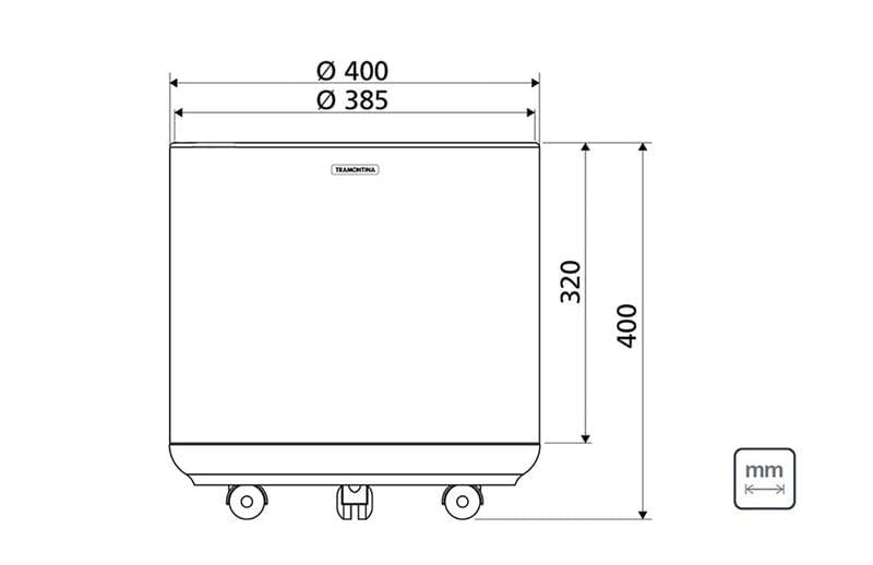 Cachepô Belt Color Inox Polido 40x40cm Tramontina 94540710