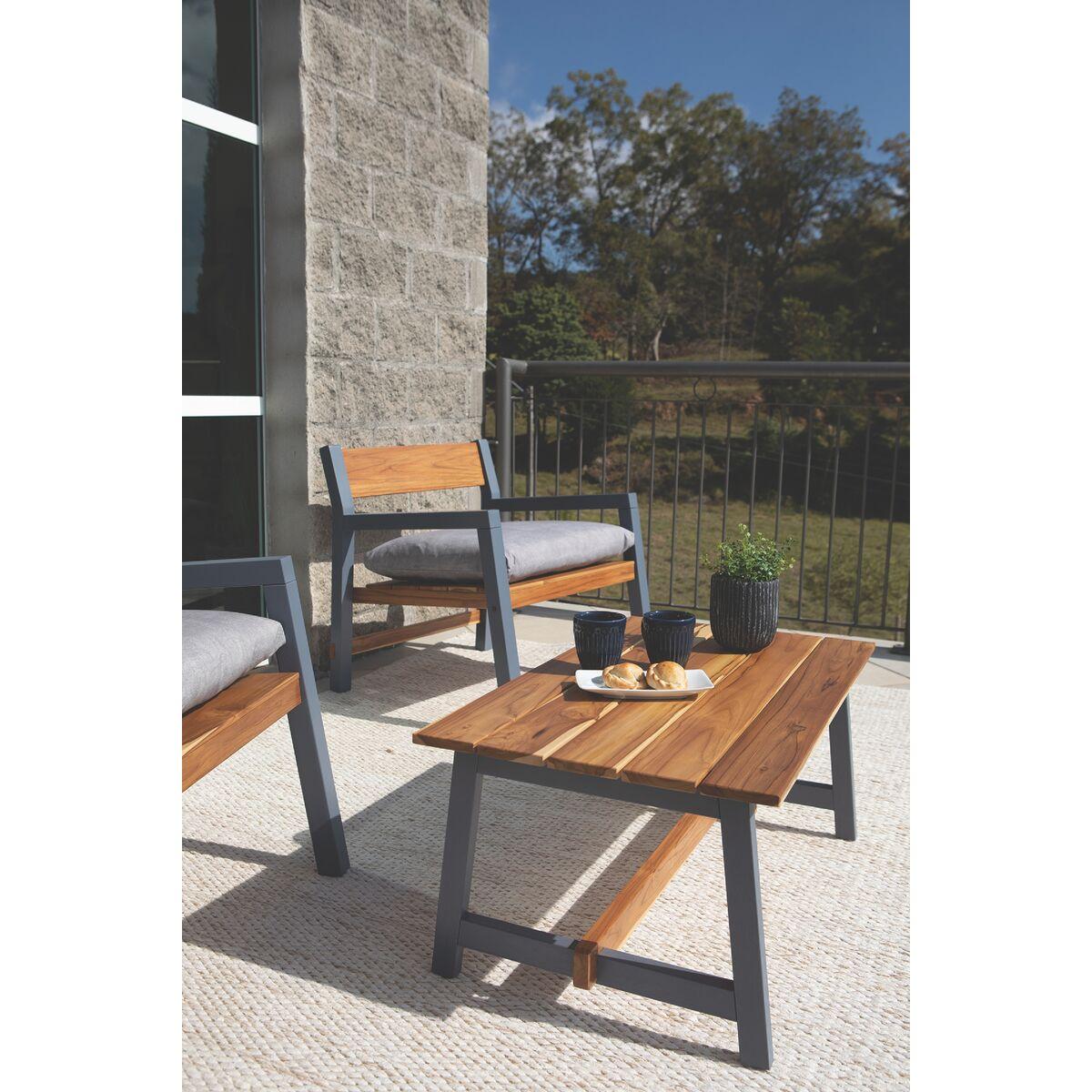 Mesa de Centro Tramontina Mistral em Madeira Teca e Tauari com Acabamento Envernizado 90 x 52 cm