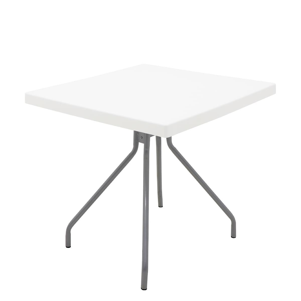 Mesa Quadrada Tramontina Zeta 79 cm em Polipropileno Branco Pernas em Aço Carbono