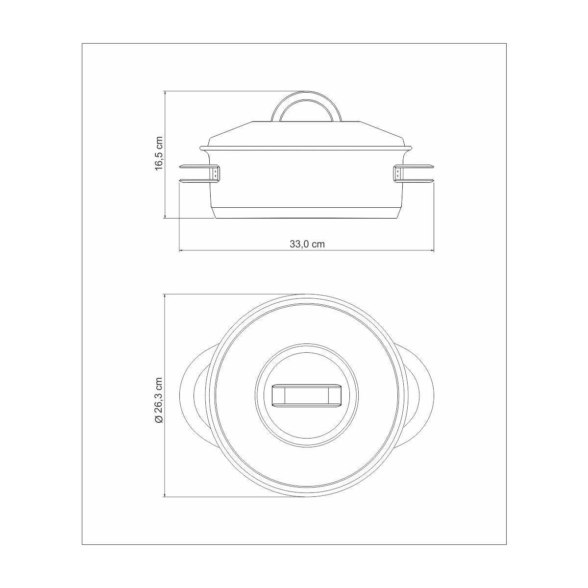 Caçarola Tramontina Solar Rasa em Aço Inox Fundo Triplo com Tampa e Alças 24 cm 4,7 L