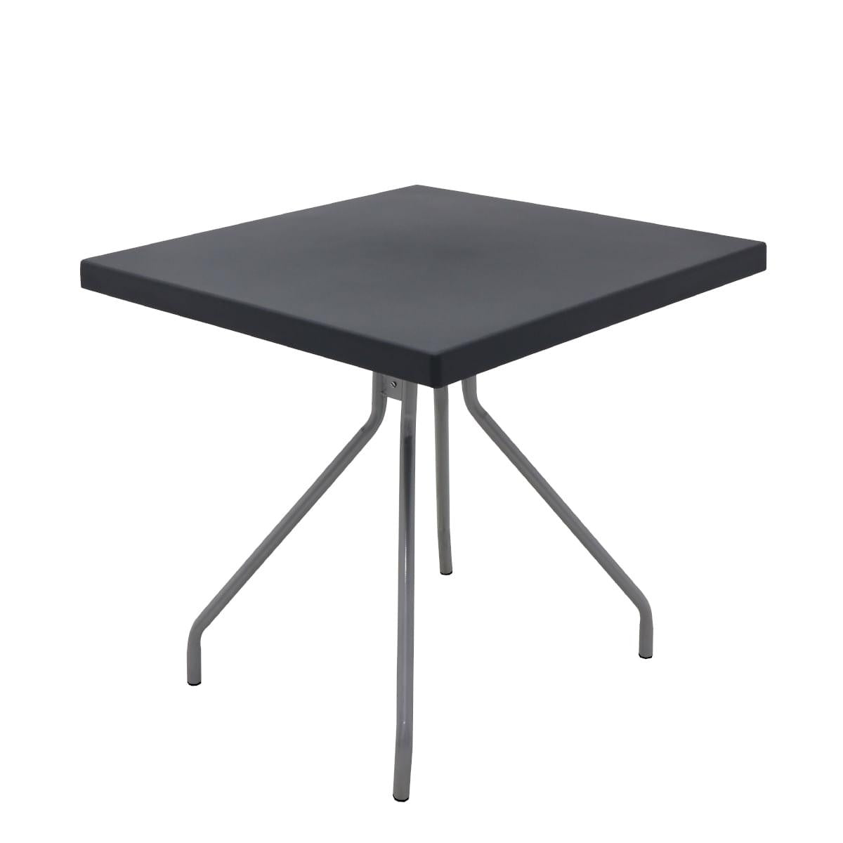 Mesa Quadrada Tramontina Zeta 79 cm em Polipropileno Grafite Pernas em Aço Carbono