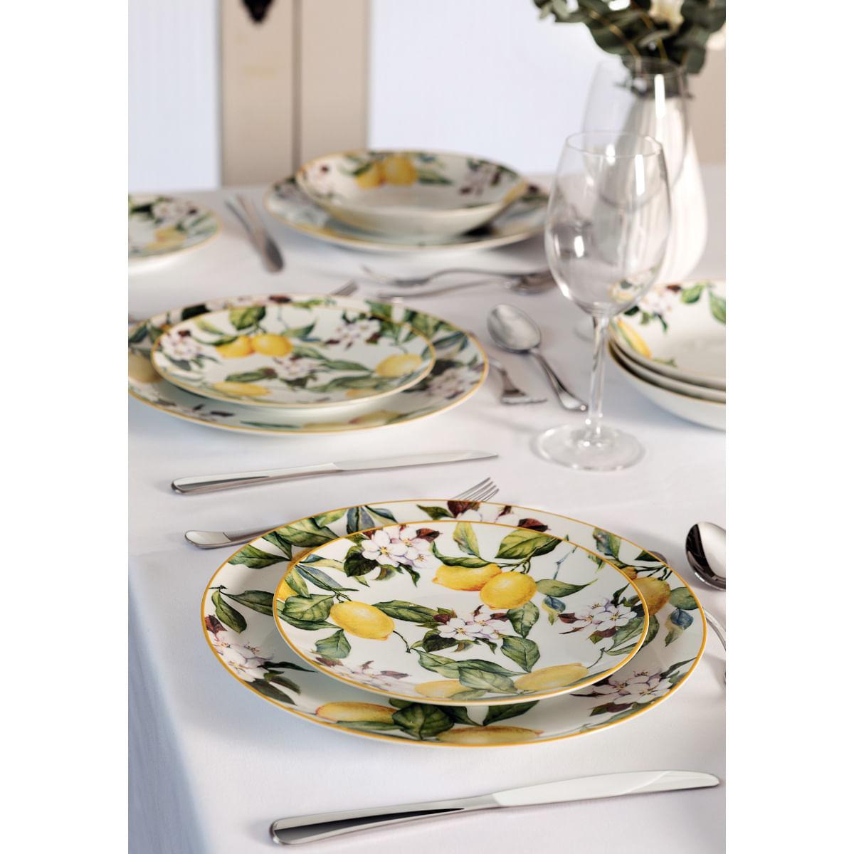 Aparelho de Jantar Tramontina Carmen em Porcelana Decorada 20 Peças