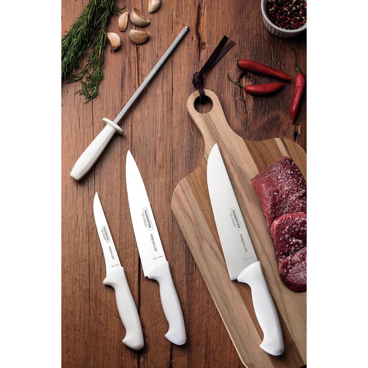 Jogo de Facas para Churrasco Tramontina Aço Inox Polipropileno 4 Peças