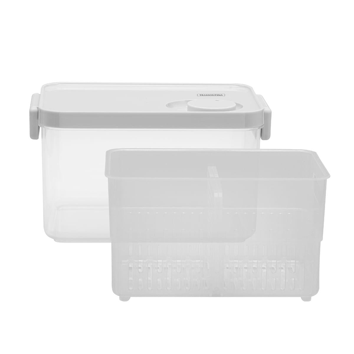 Pote Organizador de Geladeira Tramontina Organizzare com Controle de Umidade 2,8 L