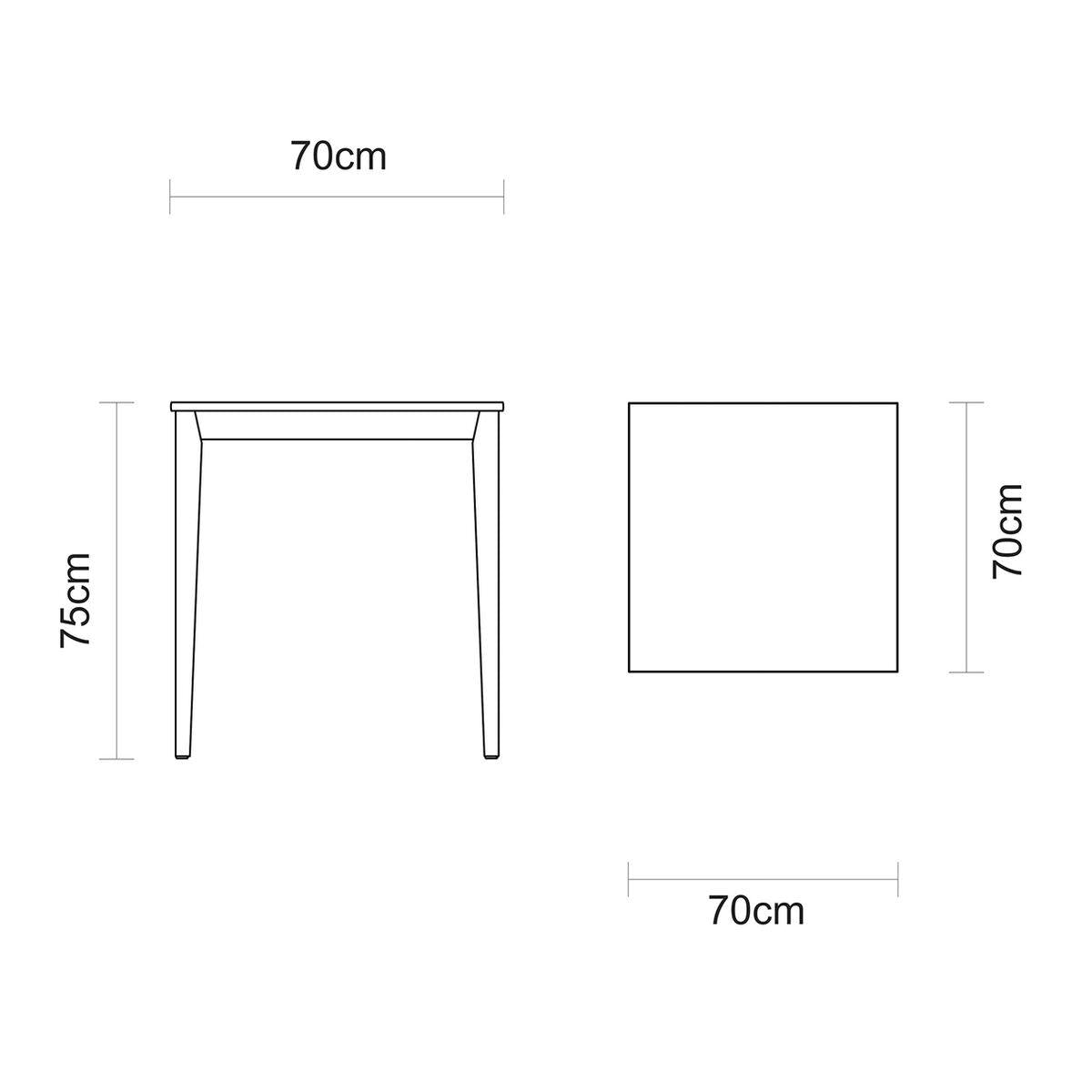 Mesa de Madeira Tramontina London Quadrada em Tauarí Tabaco 4 Lugares 70 cm
