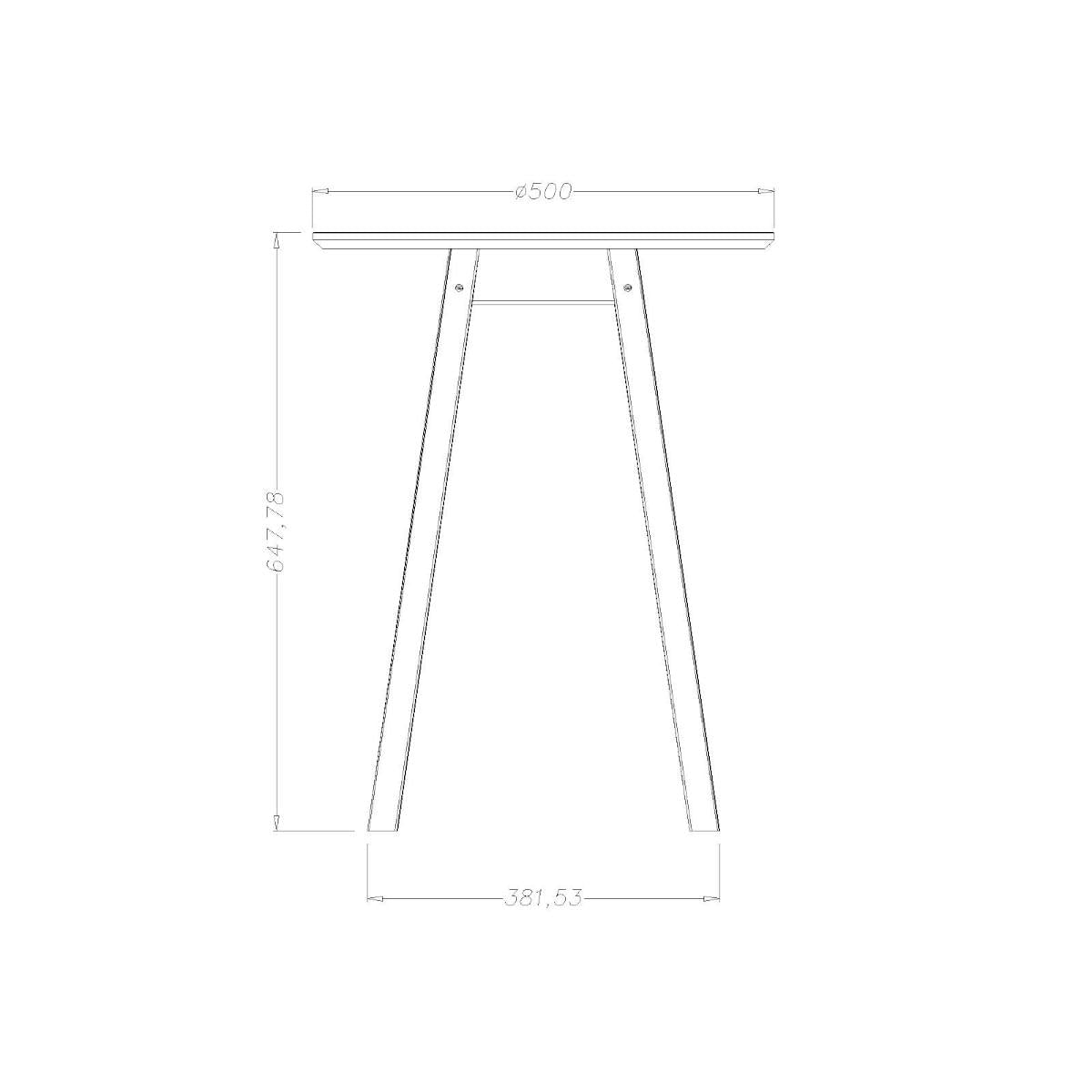 Mesa Lateral de Madeira Redonda Alta 50 x 67 cm Amarela Tramontina 91451070