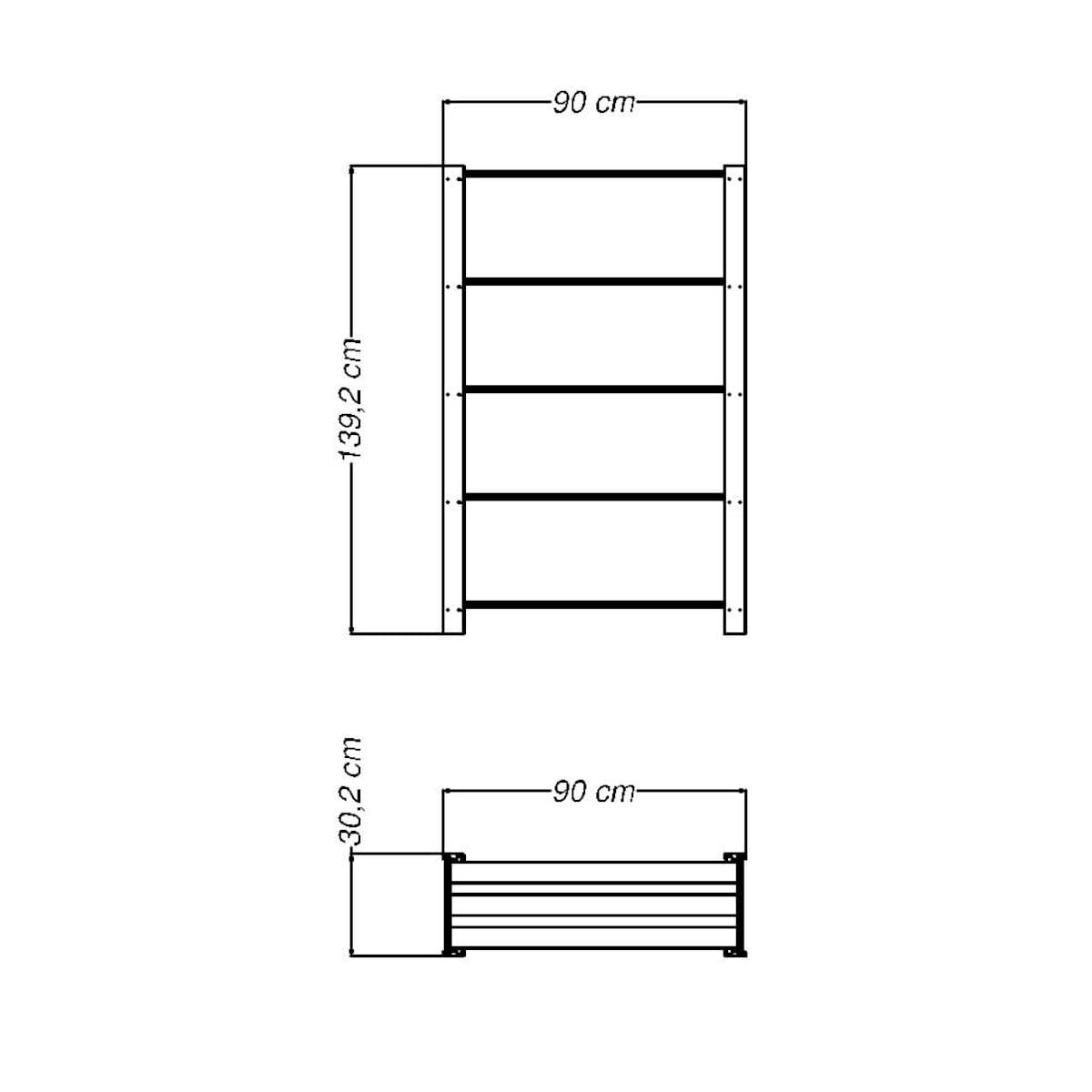 Estante para Livros 90 x 139 cm com 5 Prateleiras Modulare Natural Tramontina