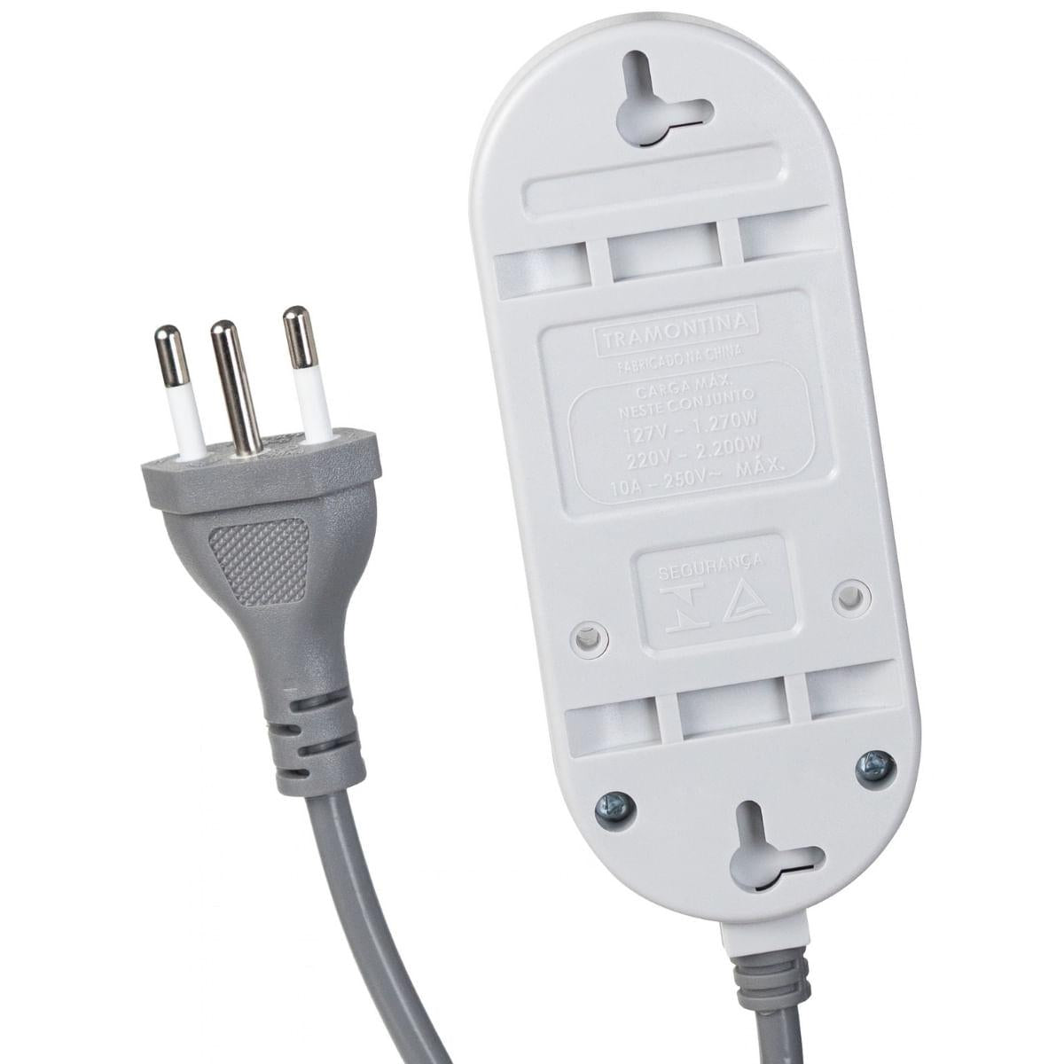 Extensão Múltipla 3 Tomadas Tramontina 2P+T 10 A 250 V 1,5 m