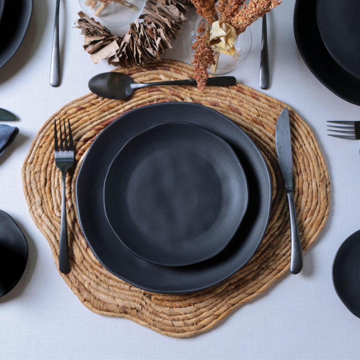 Aparelho de Jantar 20 Peças Orgânico Preto Matte Porto Brasil