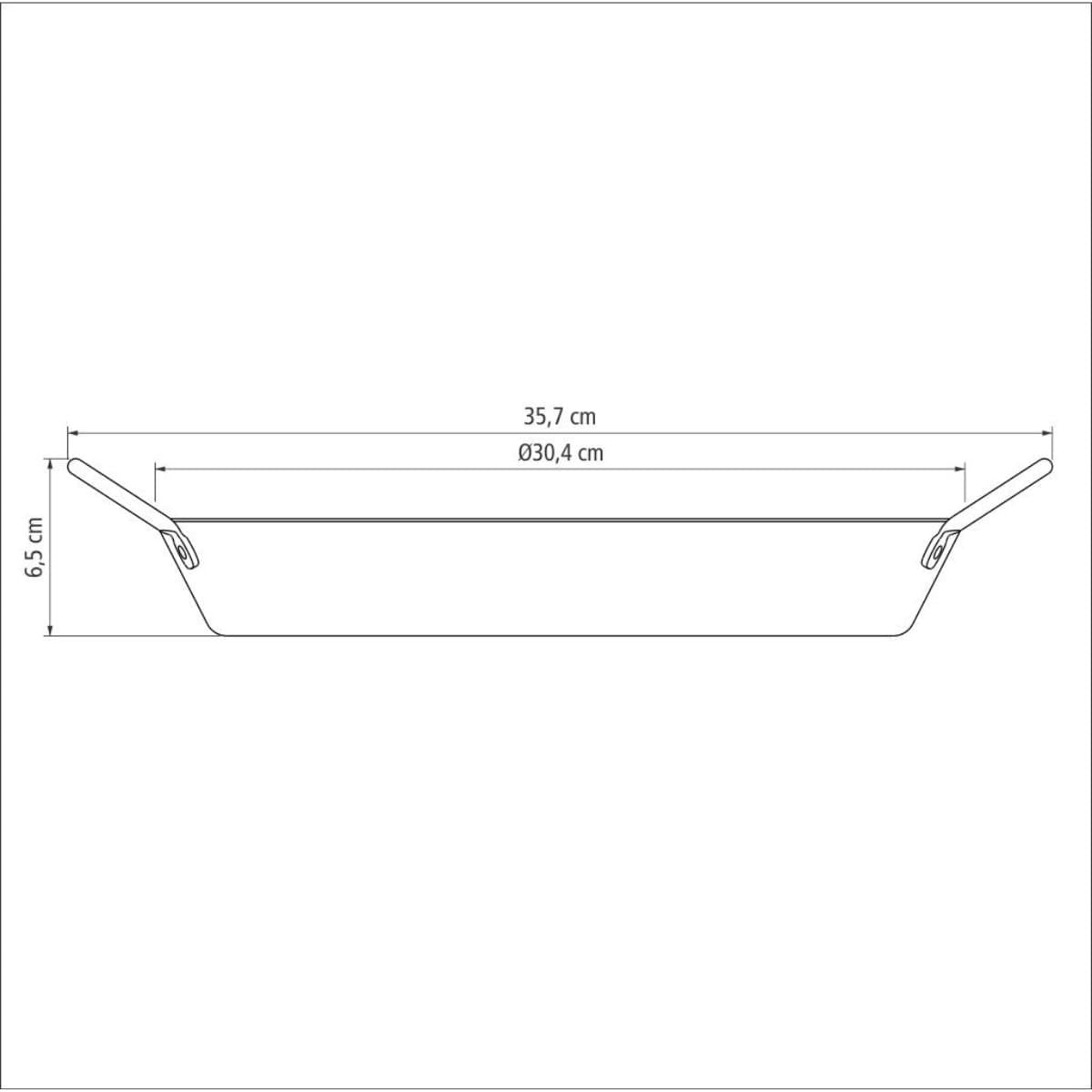Paellera Tramontina Loreto 30cm 2,5L Alças Metálicas Antiaderente Grafite