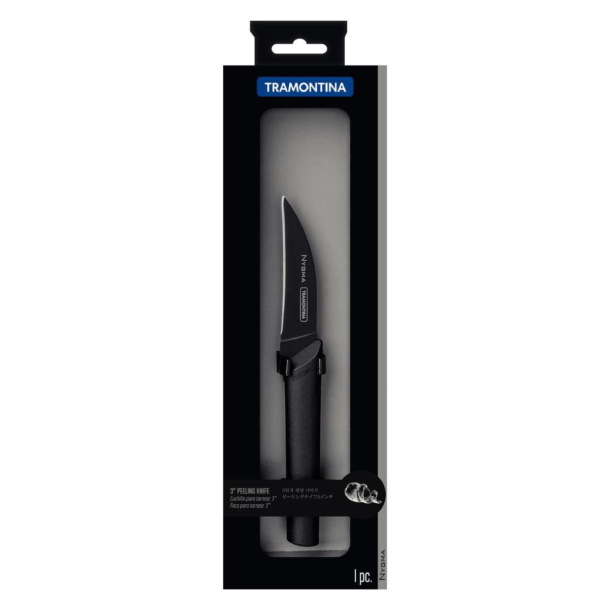 Faca para Tornear Tramontina Nygma Aço Inox e Polipropileno Preto 3"
