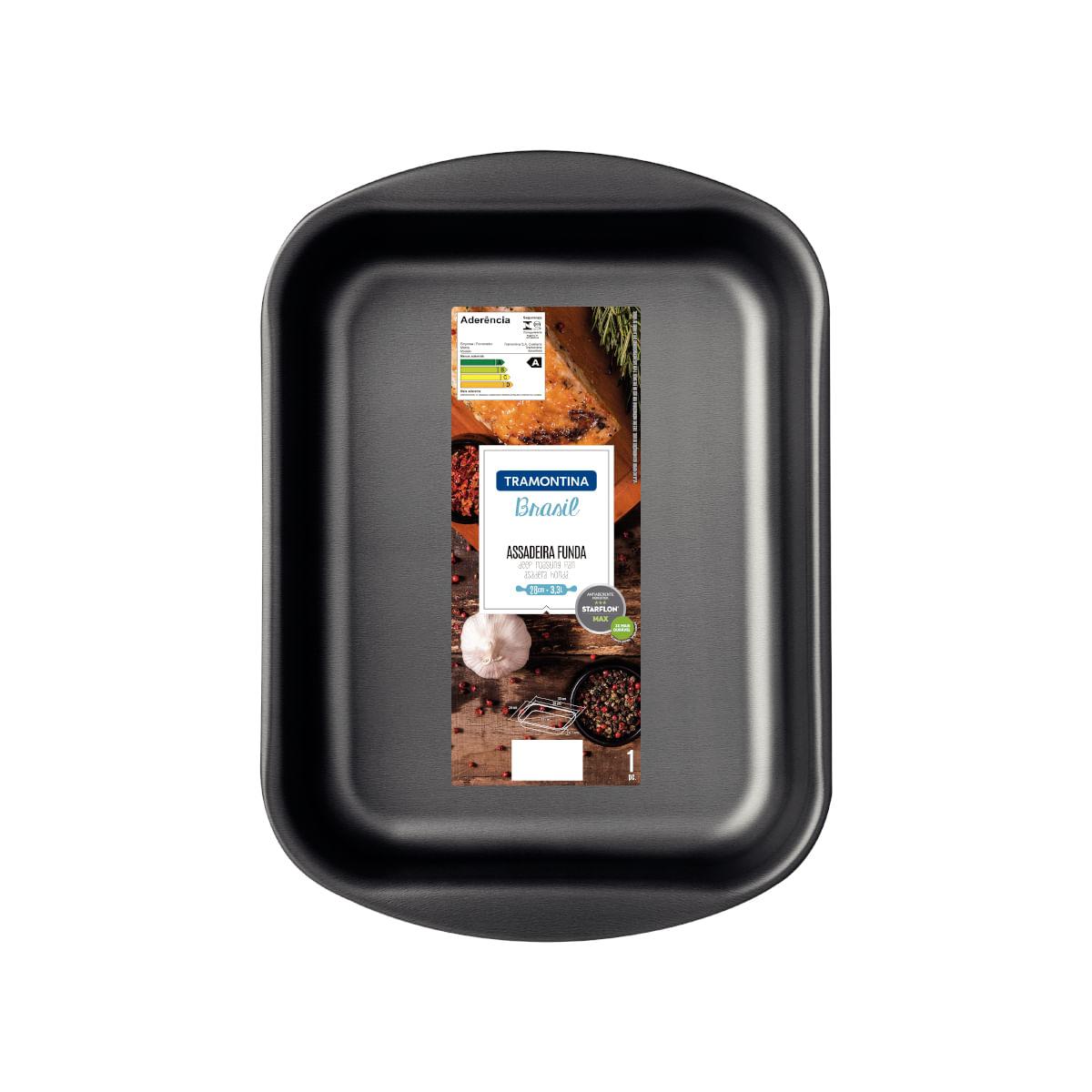 Assadeira Funda Tramontina Grafite 28cm Antiaderente Starflon Max 3,3L