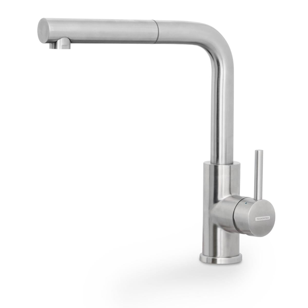 Misturador Monocomando Tramontina Monde Plus em Aço Inox e acabamento Scoth Brite com Extensor