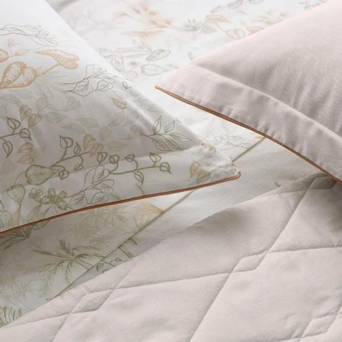 Jogo de Cama Solteiro 180 Fios Karsten Percal 100% Algodão Costine Branco