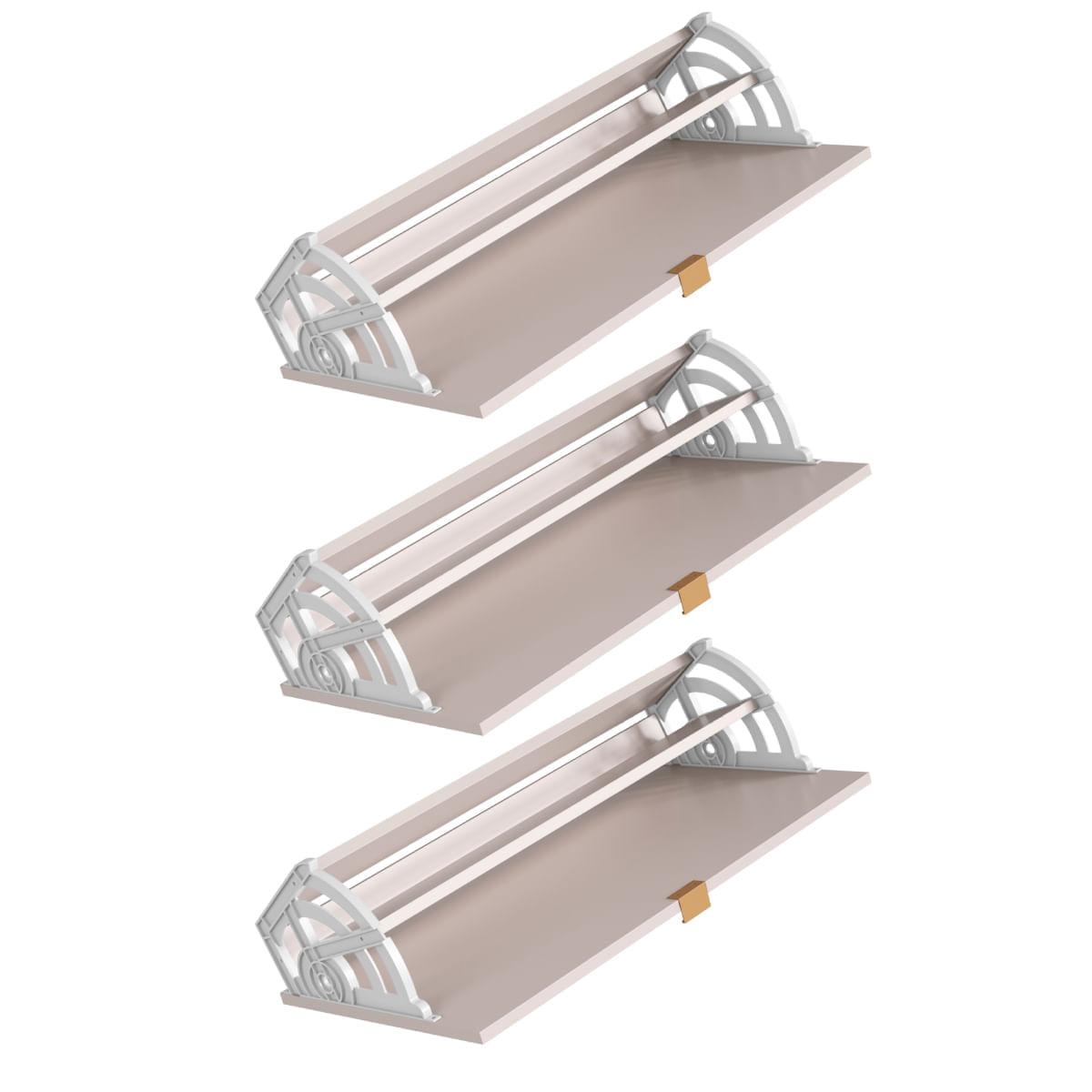 Sapateira 3 Portas Basculantes Curve Bege Dunas 130x76x24 cm Completa Móveis