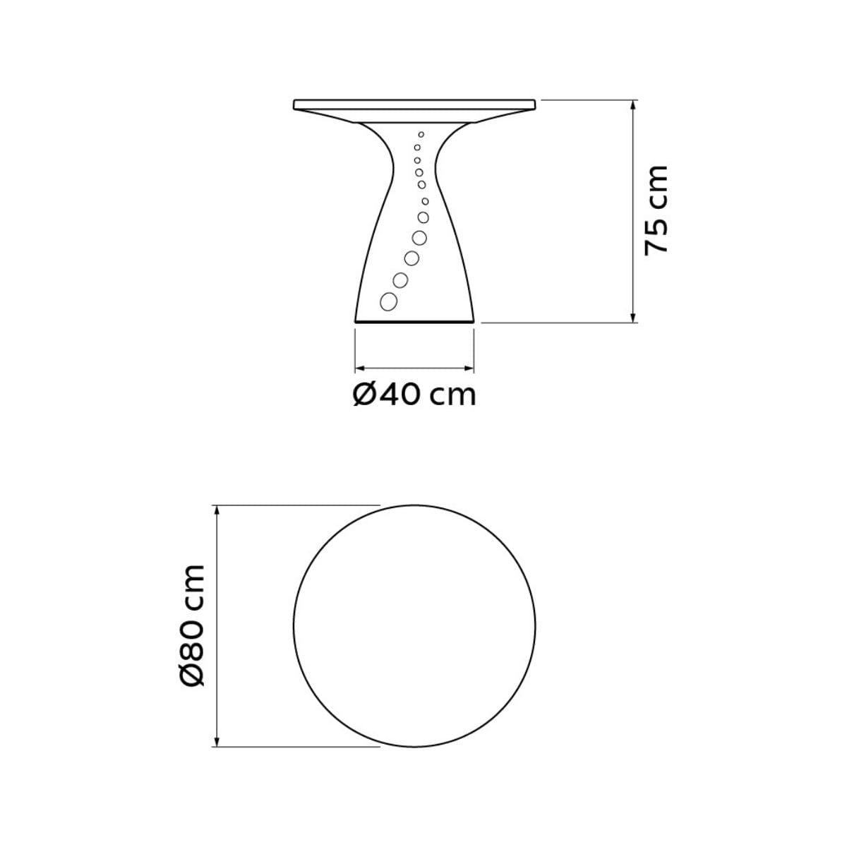 Mesa Flut 80cm Redonda em Polietileno Concreto Tramontina