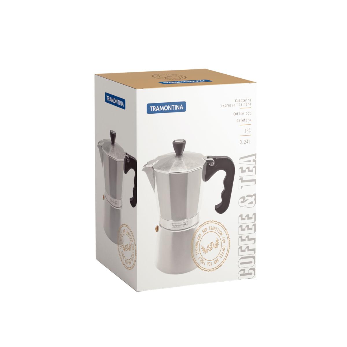 Cafeteira Expresso Italiana Tramontina em Alumínio com Cabo em Nylon 320 ml