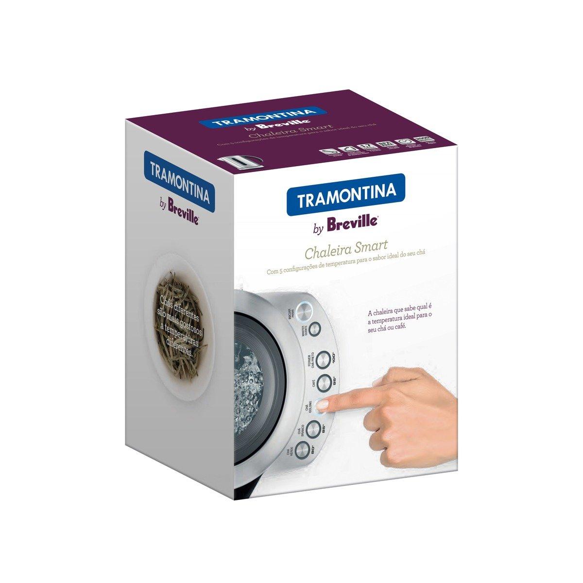 Chaleira Elétrica Tramontina by Breville Smart em Aço Inox Fosco 5 Temperaturas 1,7 L 127 L