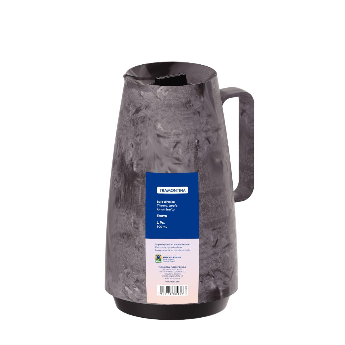 Bule Térmico Tramontina Exata em Plástico Marmorizado Cinza 500 ml