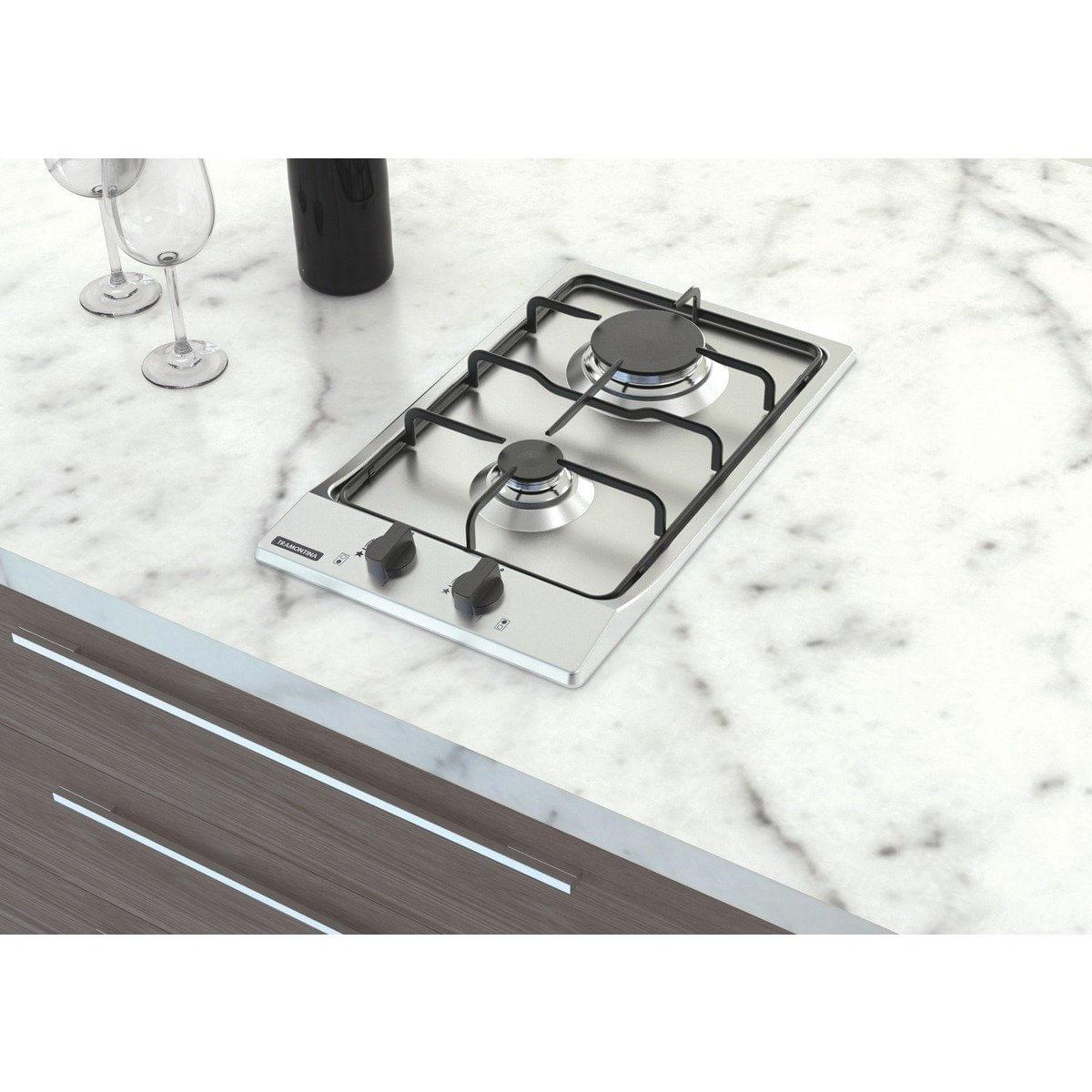 Cooktop a Gás Tramontina Dominó 2GX 30 em Aço Inox 2 Queimadores