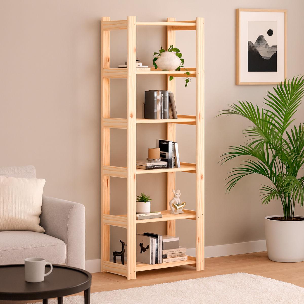 Estante para Livros com 6 Prateleiras Modulare Natural Tramontina 91620020
