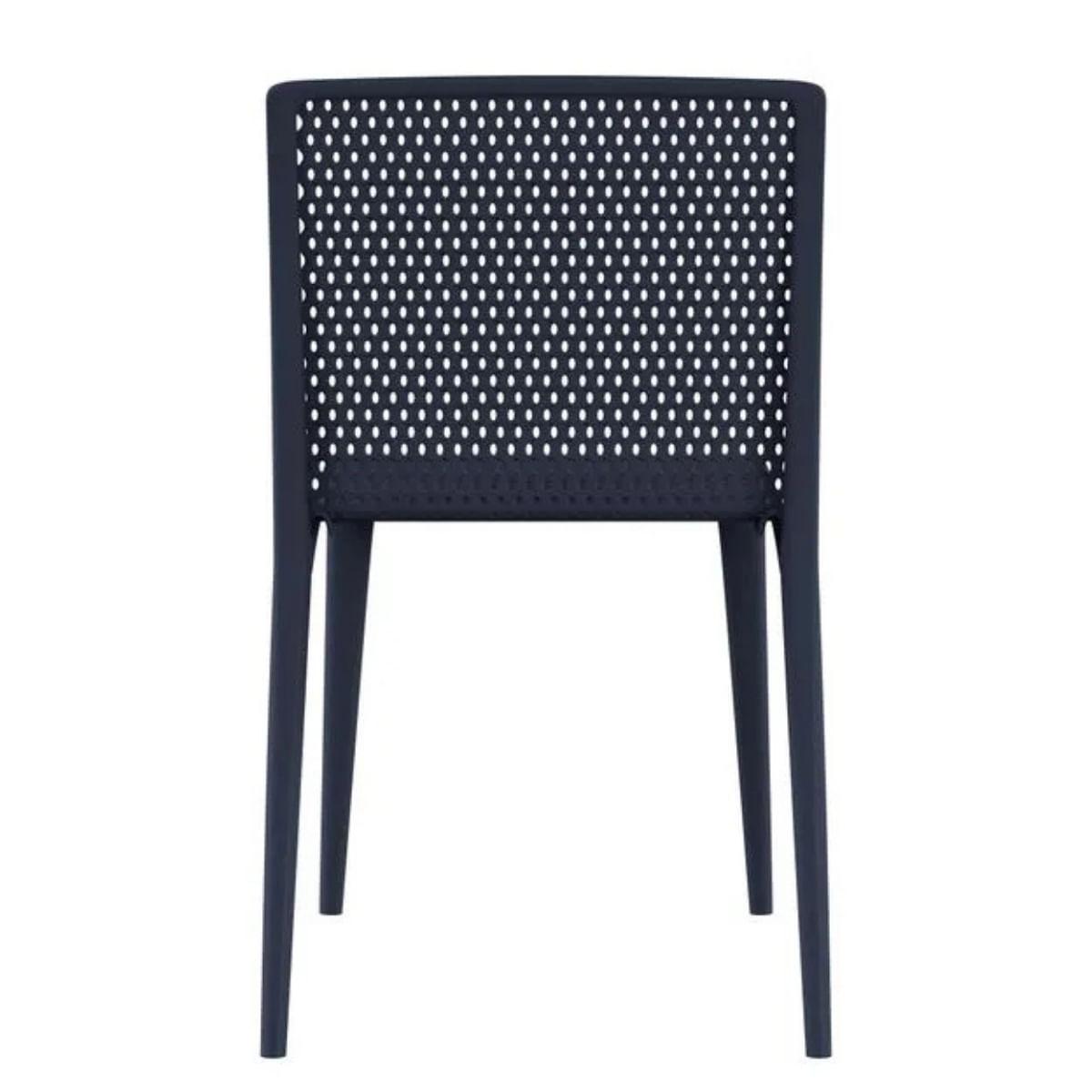 Cadeira Dots Azul Navy Empilhável em Polipropileno