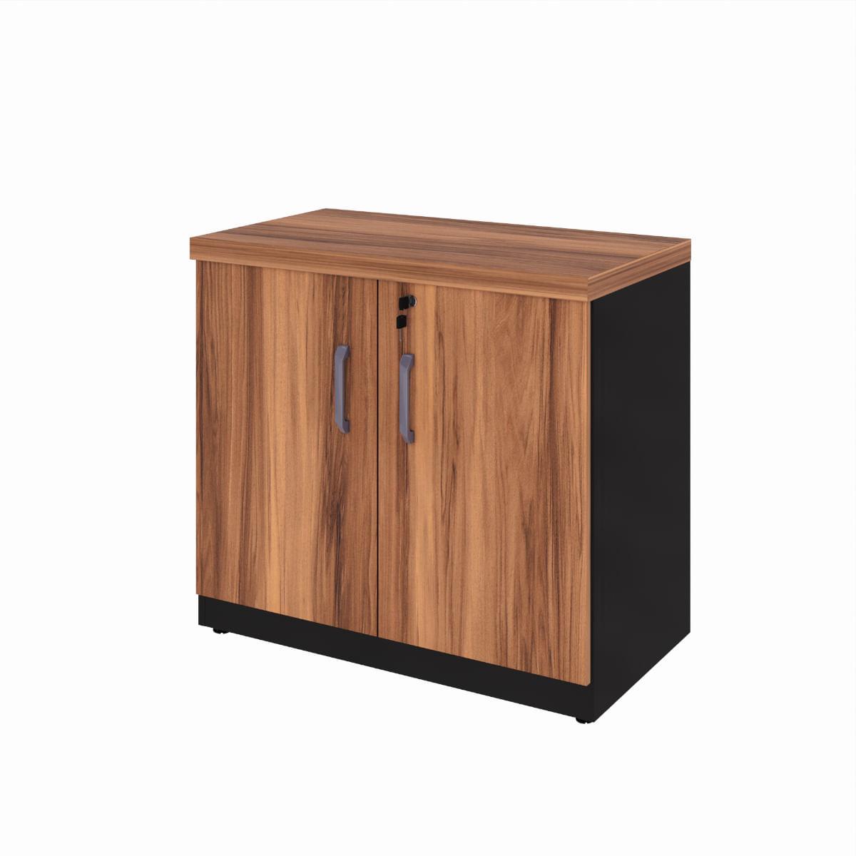 Armario para Escritório 2 Portas 80cm Nogal Preto Marin Brasil