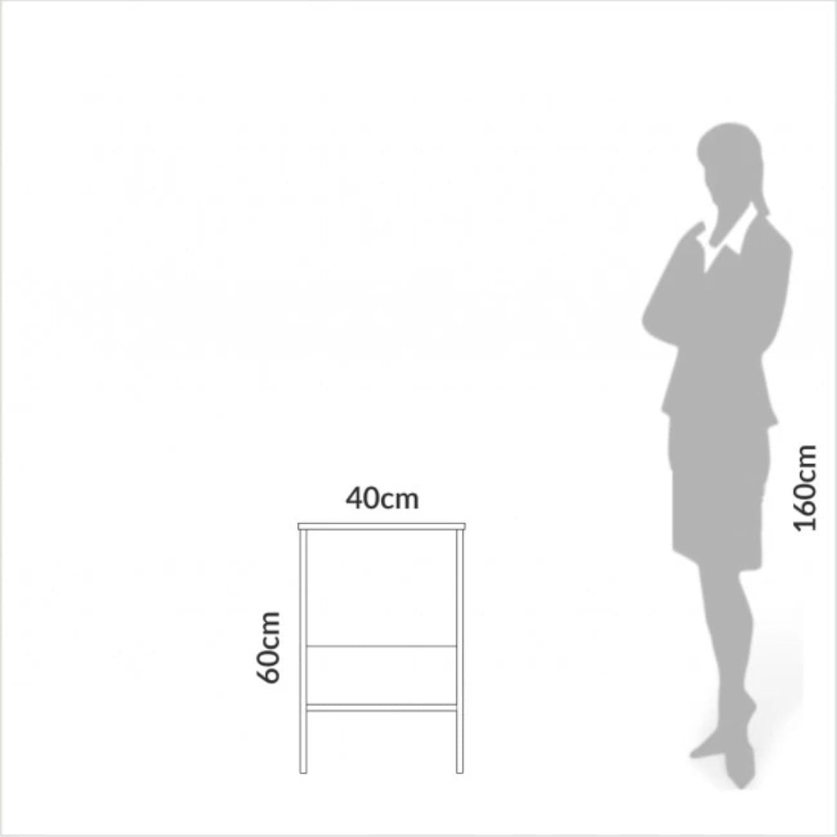 Mesa Auxiliar em MDF 40x44x60 cm Branco Freijó Dalla Costa F14