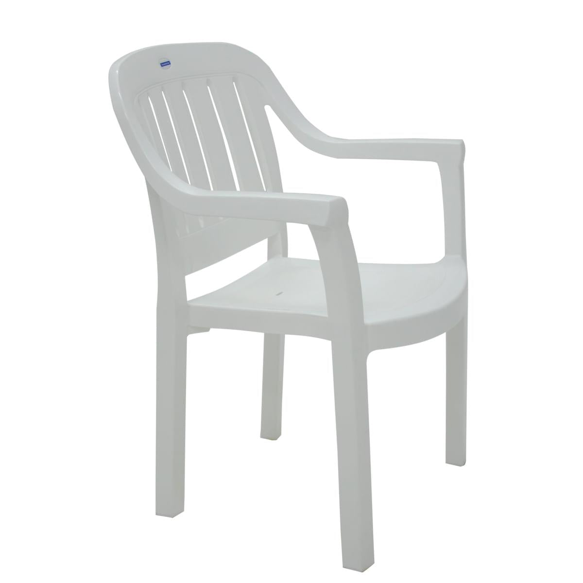 Cadeira Tramontina Miami Branco com Braços Encosto Vertical em Polipropileno