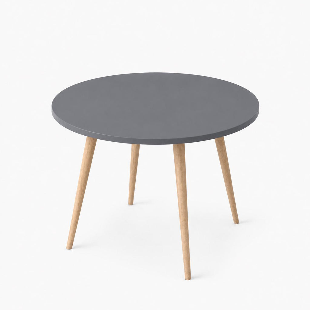 Mesa Jantar Sofia Redonda 80cm Versato 18mm Pés de Madeira Natural Marin