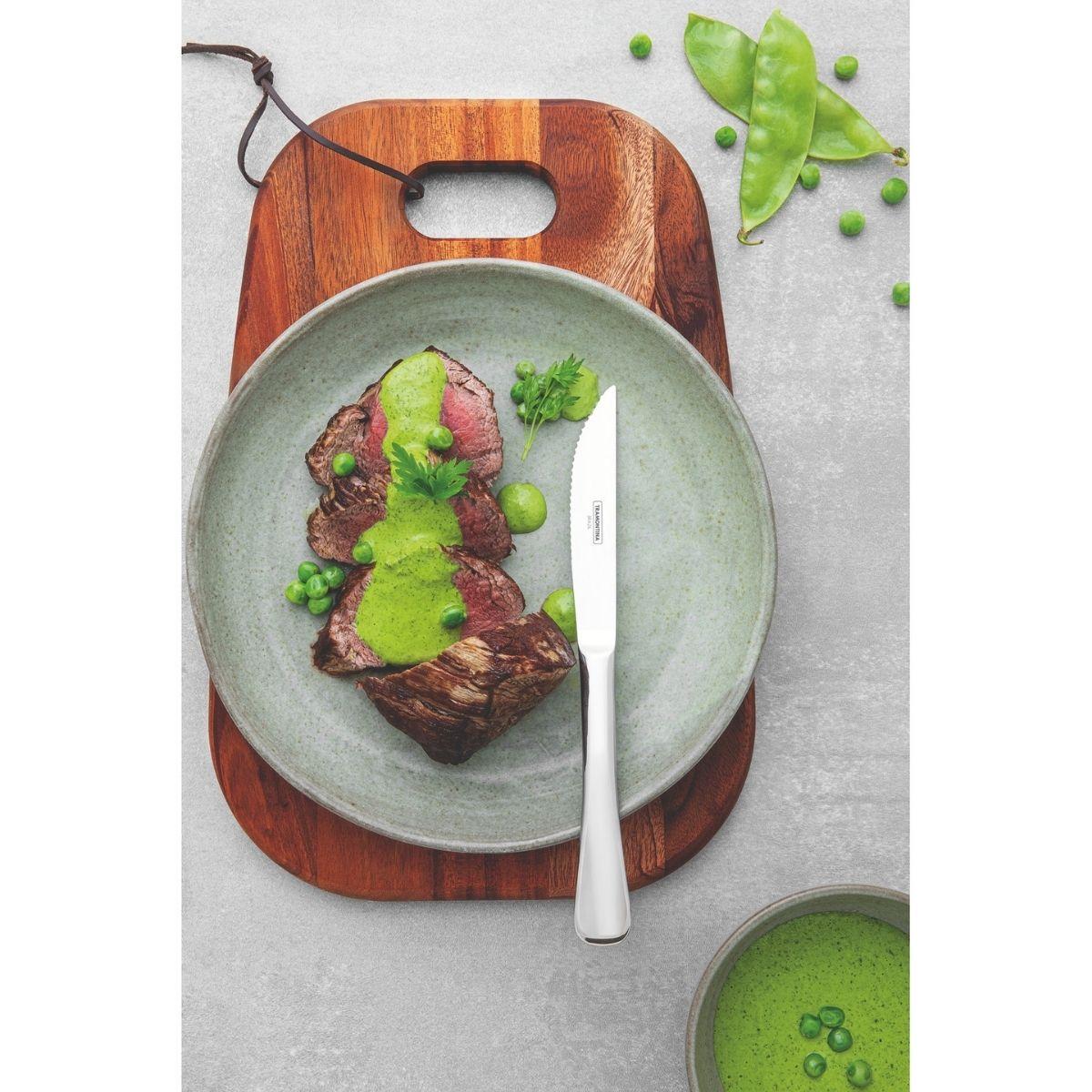 Faqueiro Tramontina Mônaco Aço Inox com Facas para Churrasco Forjadas 36 Peças