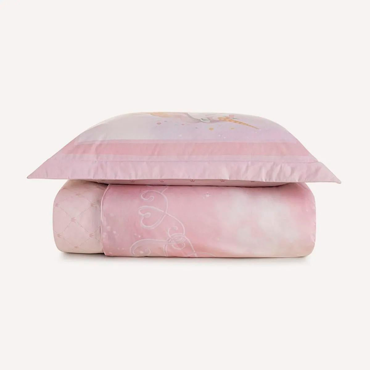 Colcha Infantil Solteiro com Porta-travesseiro Karsten 200 Fios Princesinha