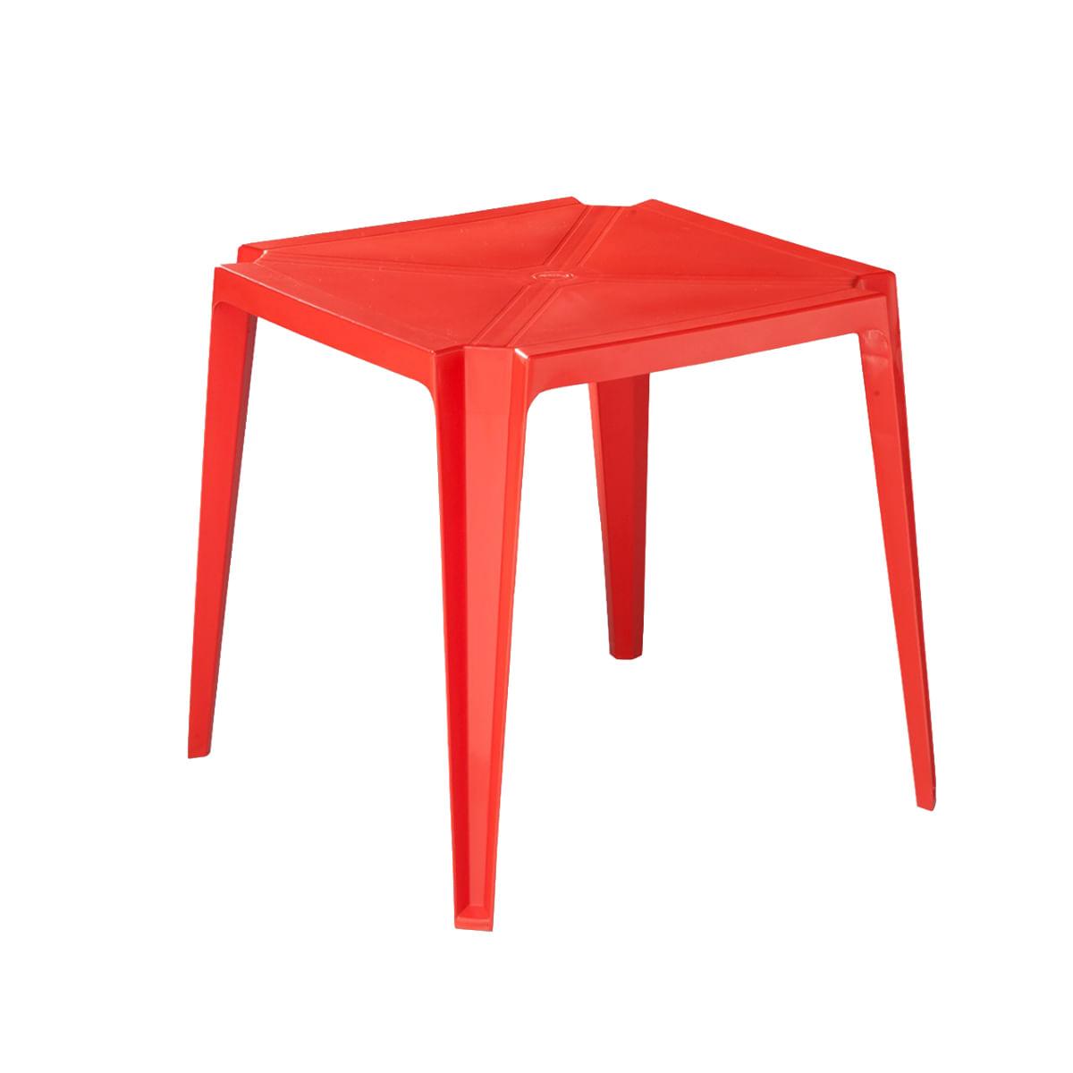 Mesa Plástica Empilhável Bar Vermelha 70x70x71 cm Pisani