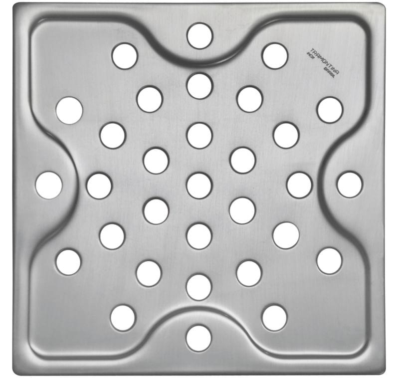 Ralo Simples Quadrado Aço Inox Acetinado 15x15cm Tramontina 94535003