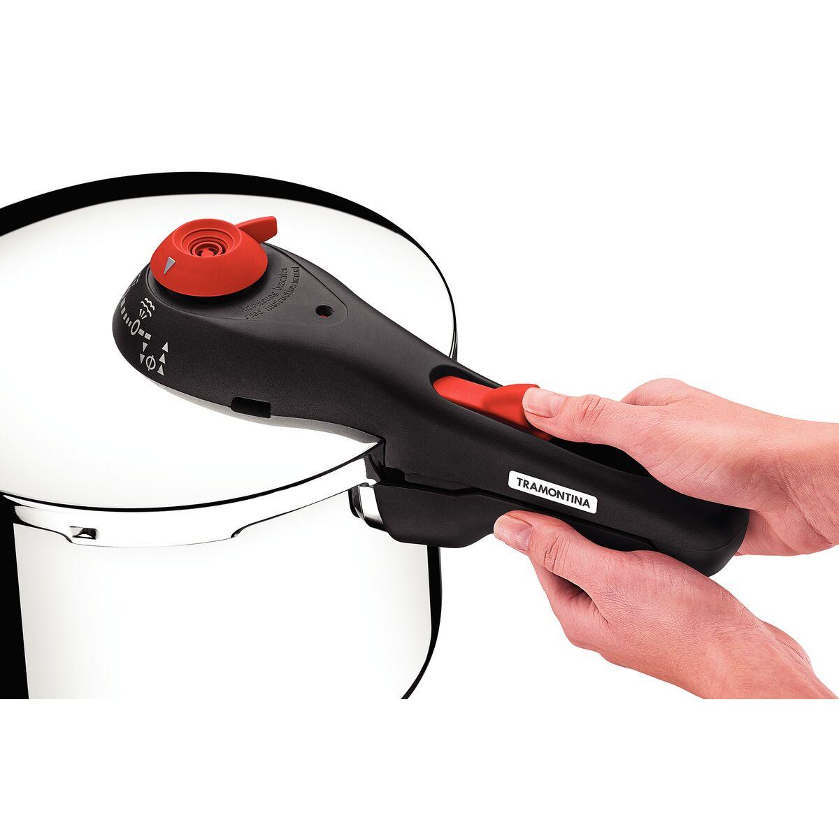 Panela de Pressão Tramontina Solar em Aço Inox 22 cm 4,5 Litros 5 Dispositivos de Segurança