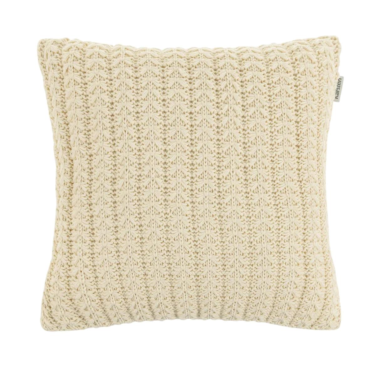 Almofada Decorativa de Tricô Diana 45x45cm Giz Karsten