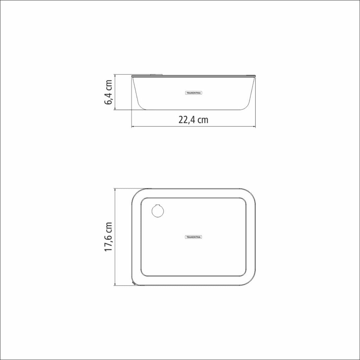 Pote de Vidro Tramontina Vittra Retangular com Tampa Hermética de Silicone 1,4 L