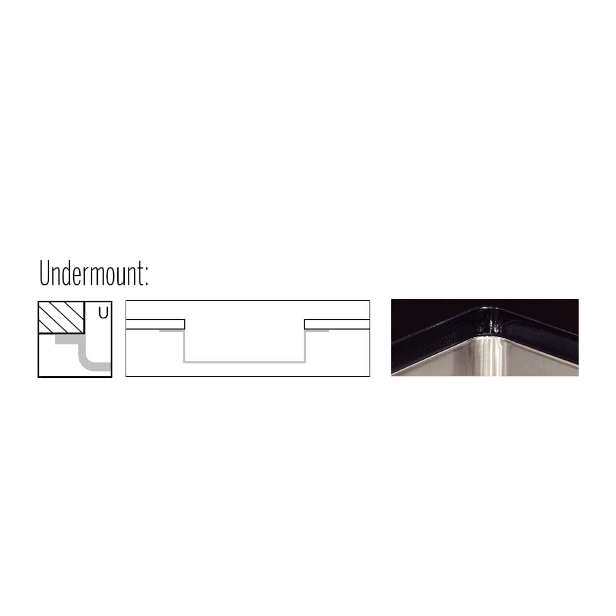 Cuba Quadrum 50 U Undermount Tramontina 50x40x 20 cm em Aço Inox Acetinado OUTLET